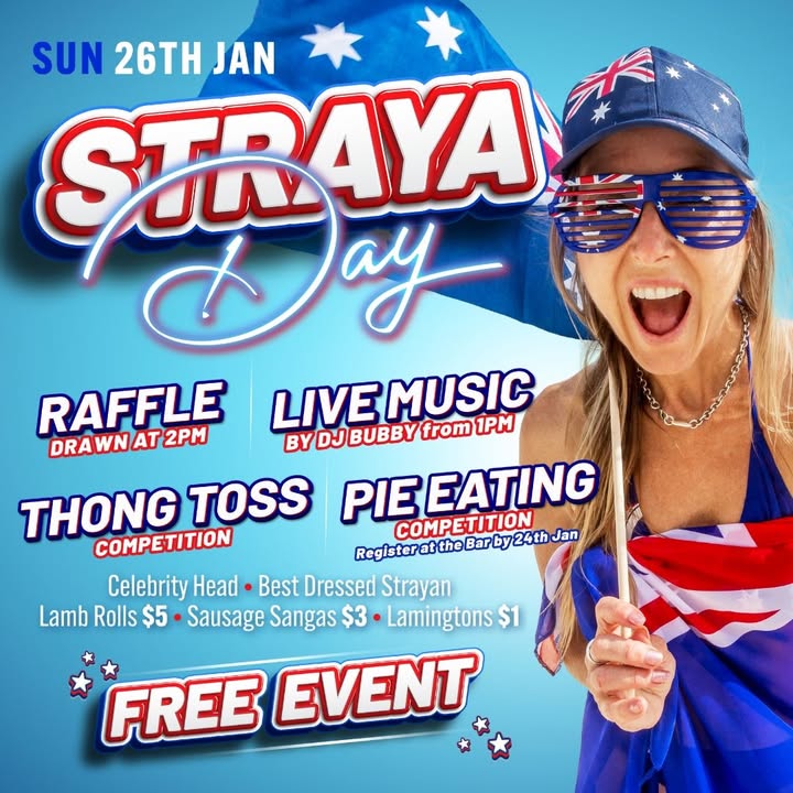 Featured image for “Celebrate STRAYA DAY @ The Gal! We’ve got a ripper day lined up with loads to look forward to…”